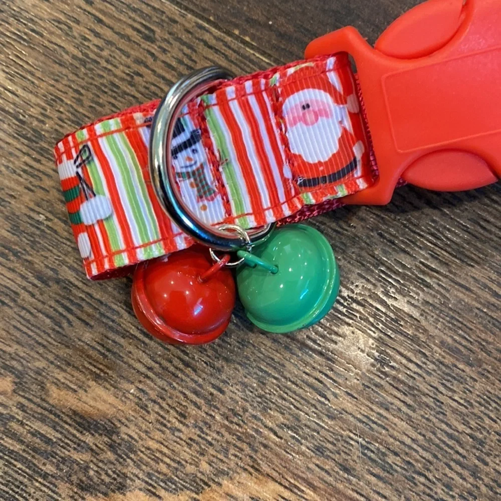 Christmas dog collar with jingle bells size small